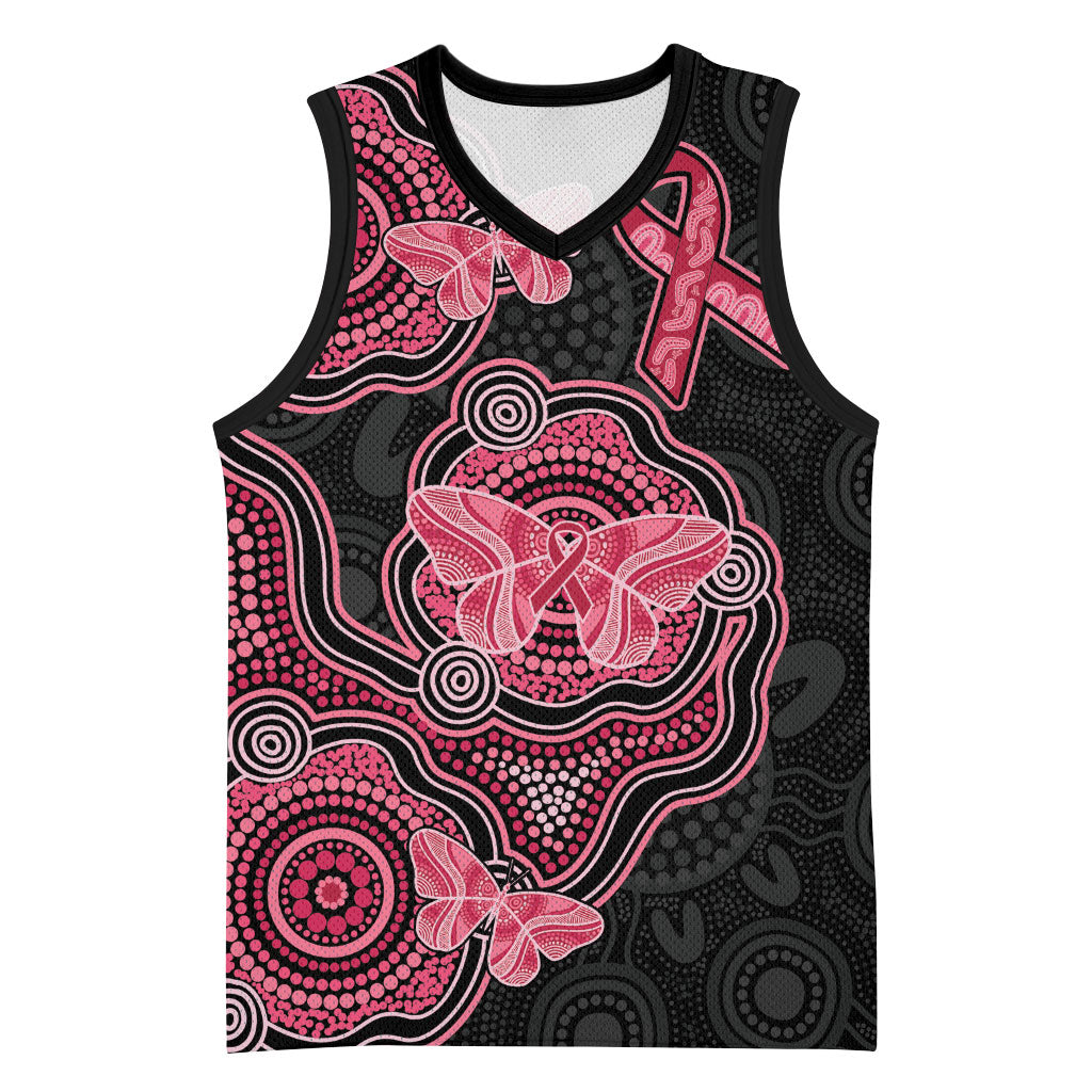 Australia Indigenous Mother's Day Basketball Jersey Aboriginal Breast Cancer Ribbon