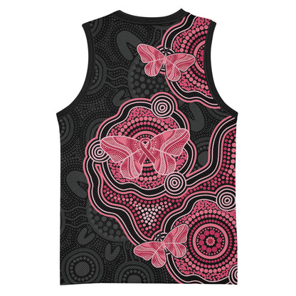 Australia Indigenous Mother's Day Basketball Jersey Aboriginal Breast Cancer Ribbon