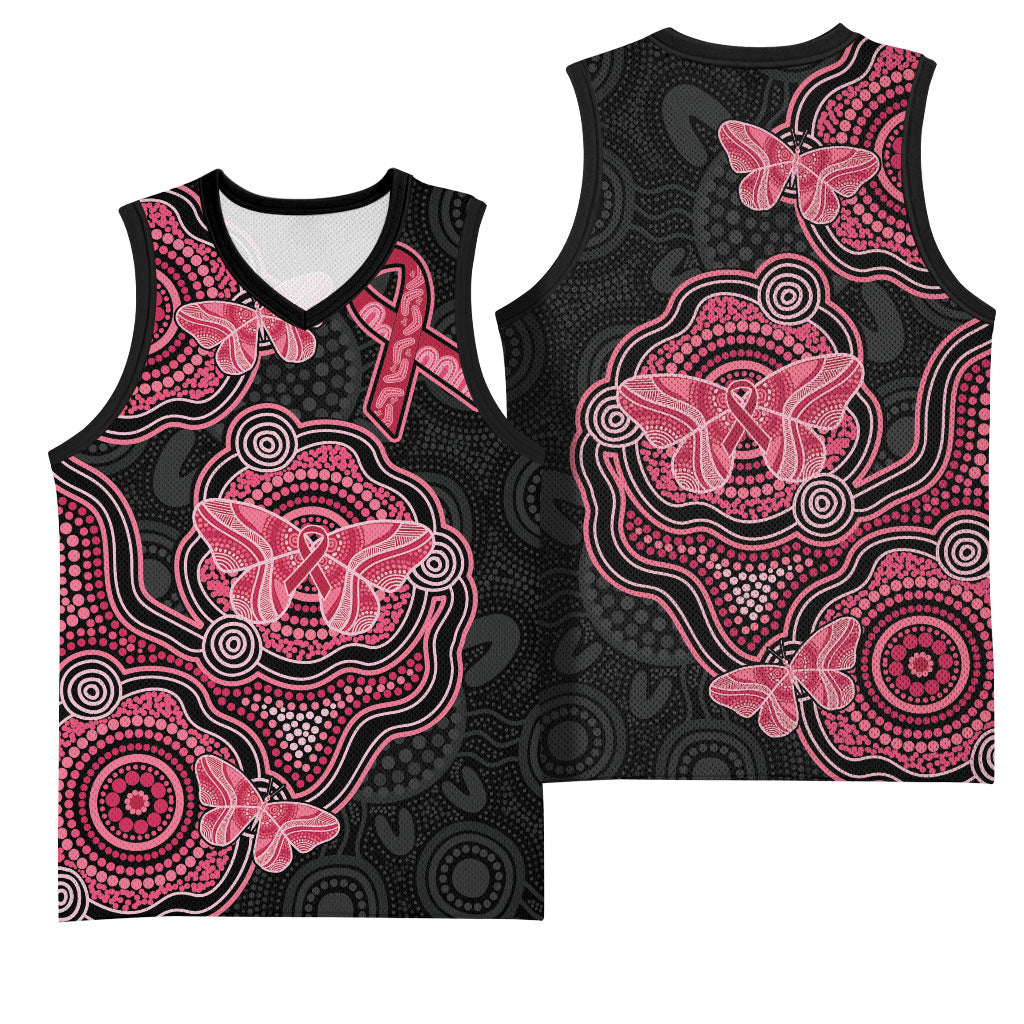 Australia Indigenous Mother's Day Basketball Jersey Aboriginal Breast Cancer Ribbon