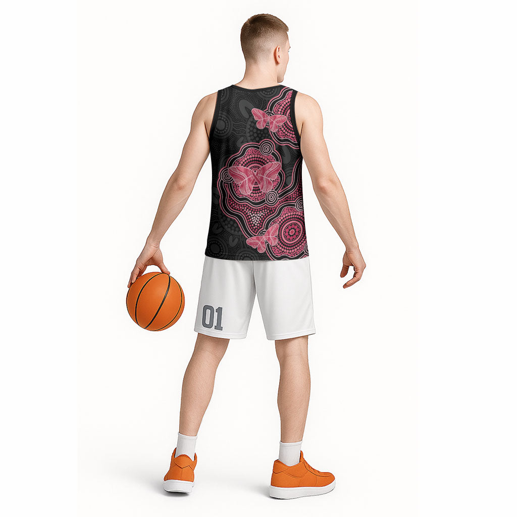 Australia Indigenous Mother's Day Basketball Jersey Aboriginal Breast Cancer Ribbon