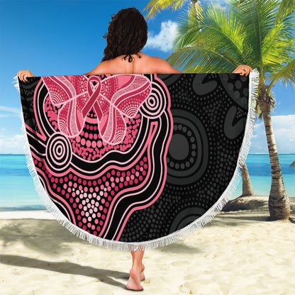 Australia Indigenous Mother's Day Beach Blanket Aboriginal Breast Cancer Ribbon