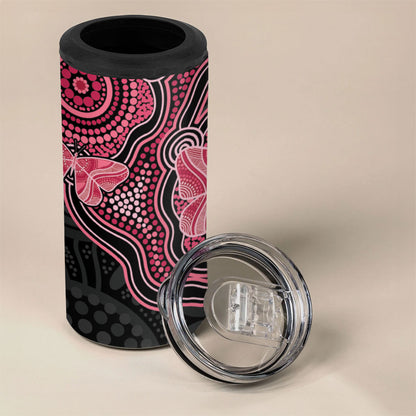Australia Indigenous Mother's Day 4 in 1 Can Cooler Tumbler Aboriginal Breast Cancer Ribbon