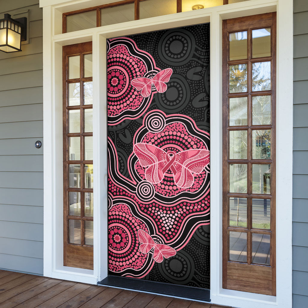 Australia Indigenous Mother's Day Door Cover Aboriginal Breast Cancer Ribbon
