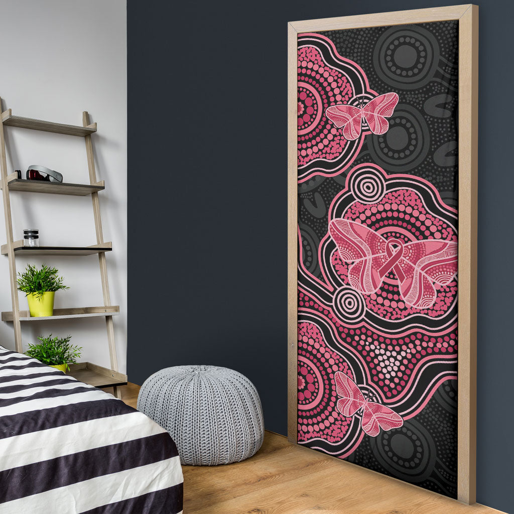 Australia Indigenous Mother's Day Door Cover Aboriginal Breast Cancer Ribbon