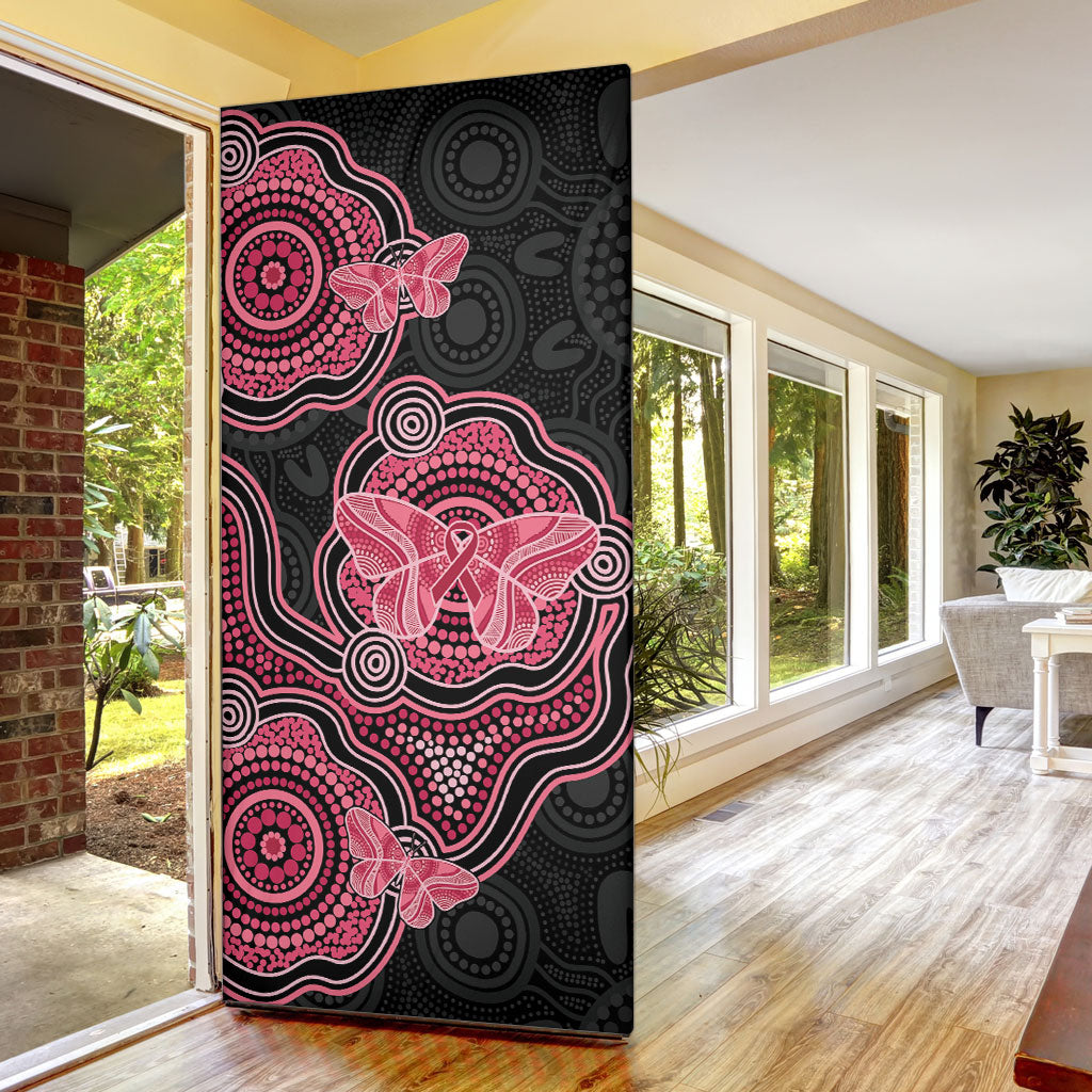 Australia Indigenous Mother's Day Door Cover Aboriginal Breast Cancer Ribbon