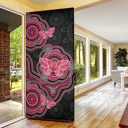 Australia Indigenous Mother's Day Door Cover Aboriginal Breast Cancer Ribbon