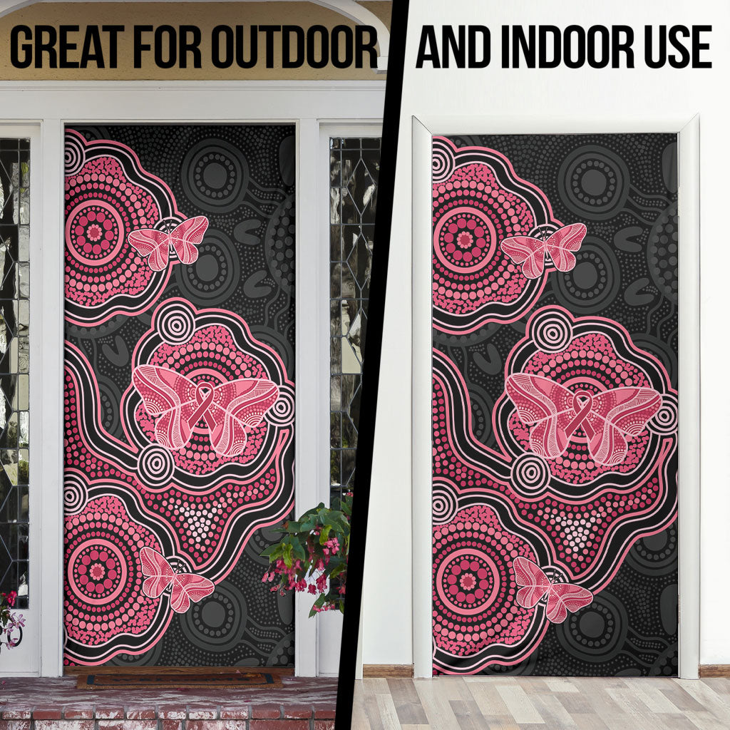 Australia Indigenous Mother's Day Door Cover Aboriginal Breast Cancer Ribbon
