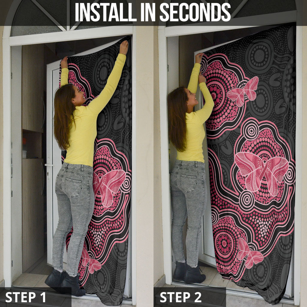 Australia Indigenous Mother's Day Door Cover Aboriginal Breast Cancer Ribbon