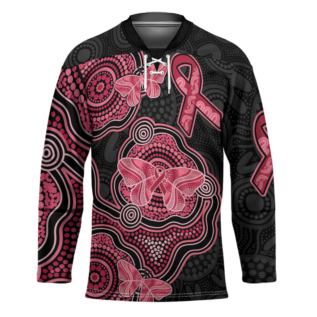 Australia Indigenous Mother's Day Hockey Jersey Aboriginal Breast Cancer Ribbon