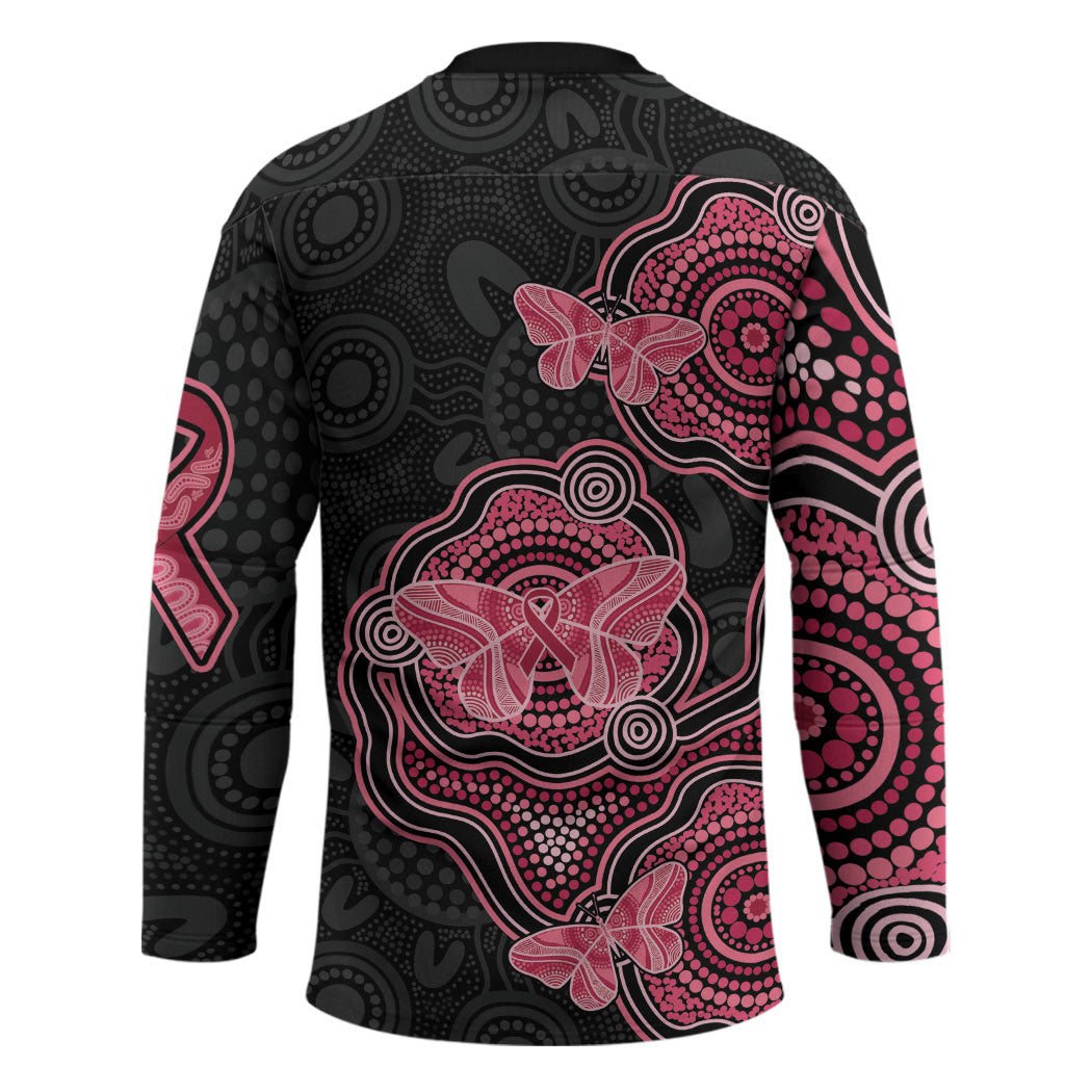 Australia Indigenous Mother's Day Hockey Jersey Aboriginal Breast Cancer Ribbon
