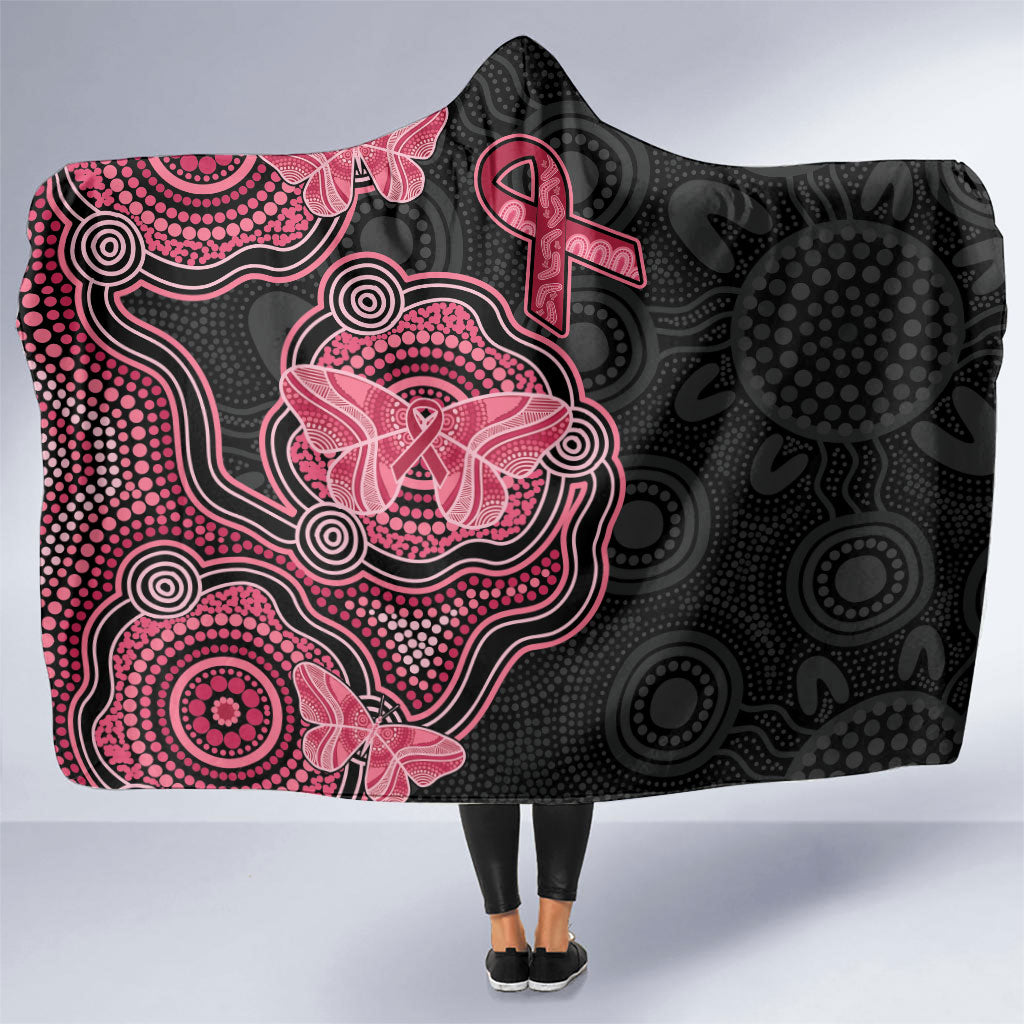 Australia Indigenous Mother's Day Hooded Blanket Aboriginal Breast Cancer Ribbon