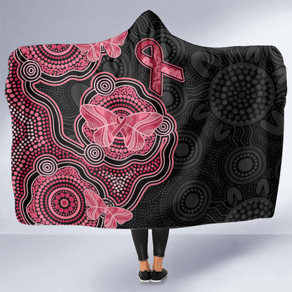 Australia Indigenous Mother's Day Hooded Blanket Aboriginal Breast Cancer Ribbon