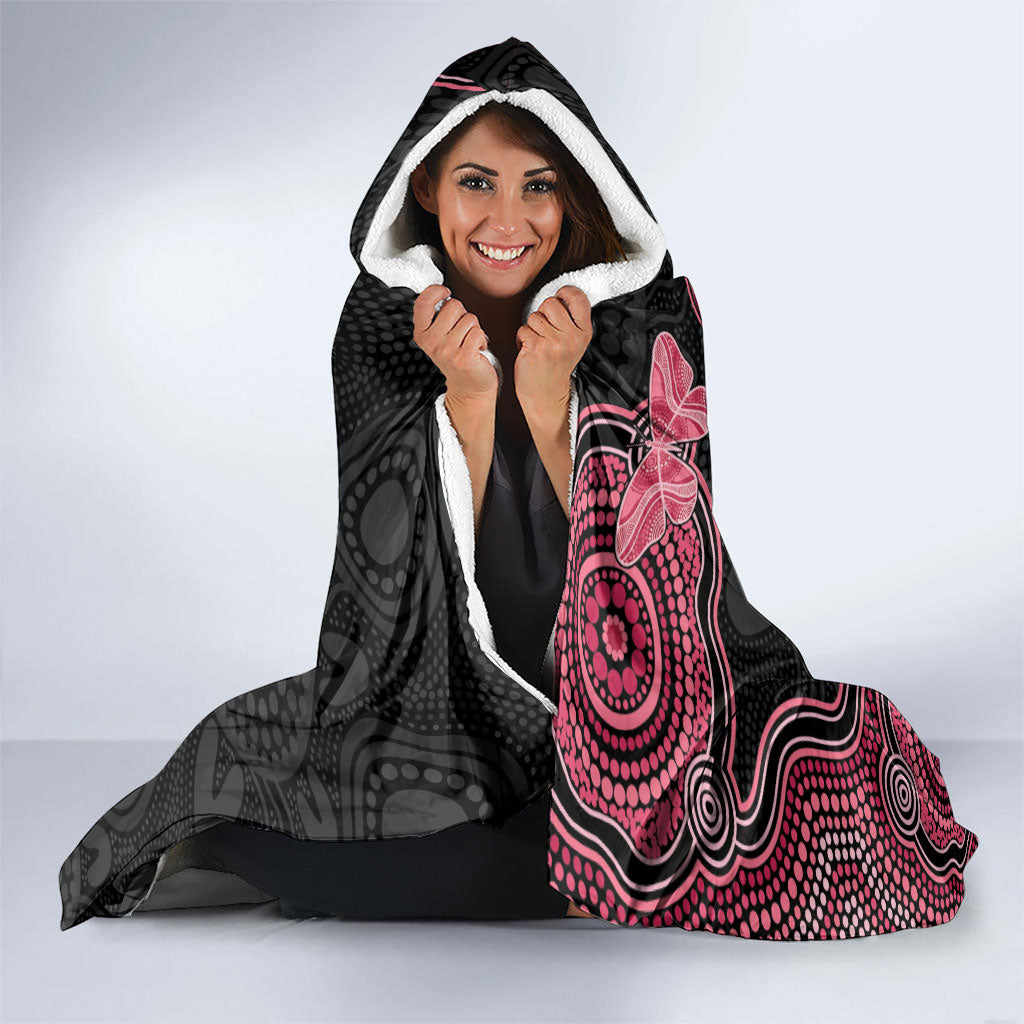 Australia Indigenous Mother's Day Hooded Blanket Aboriginal Breast Cancer Ribbon
