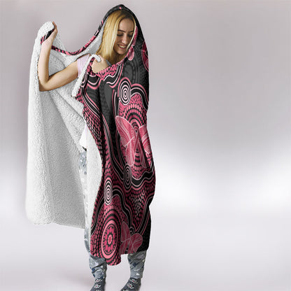 Australia Indigenous Mother's Day Hooded Blanket Aboriginal Breast Cancer Ribbon