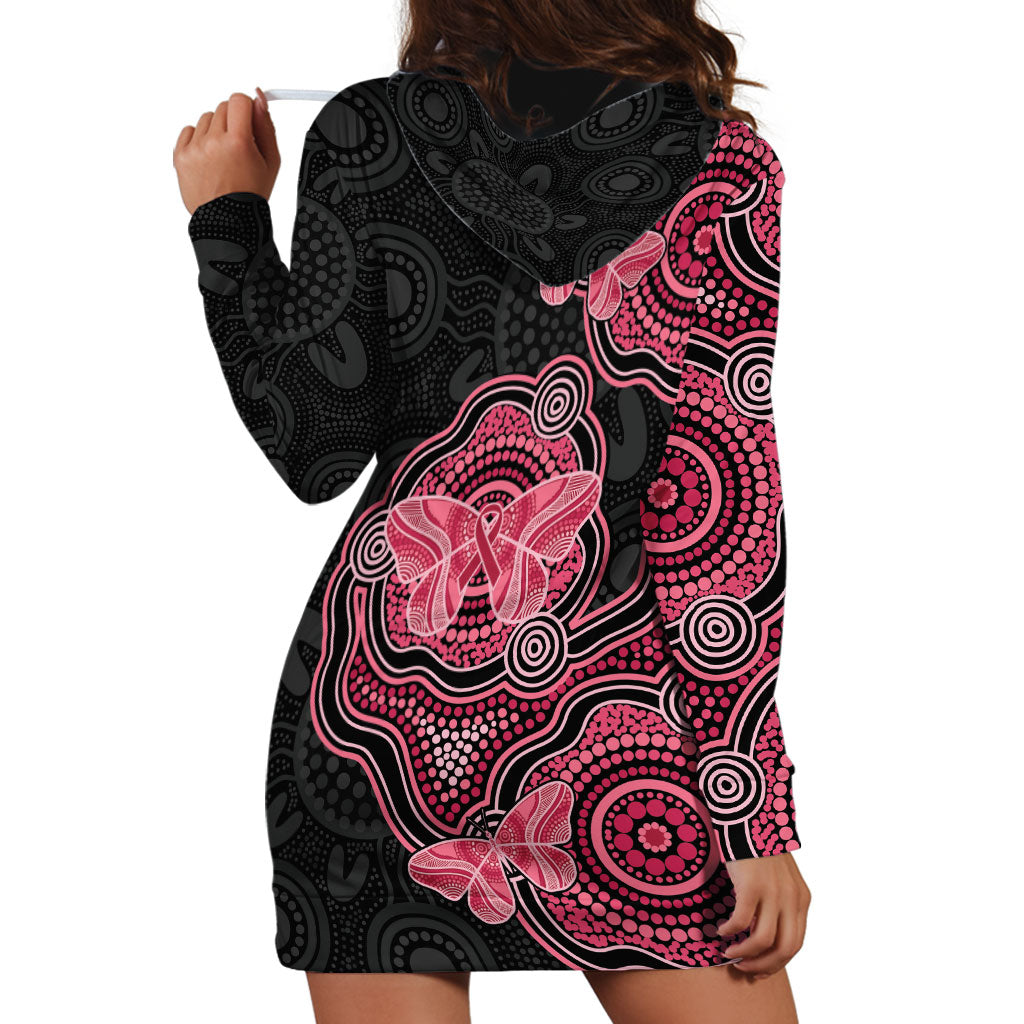 Australia Indigenous Mother's Day Hoodie Dress Aboriginal Breast Cancer Ribbon