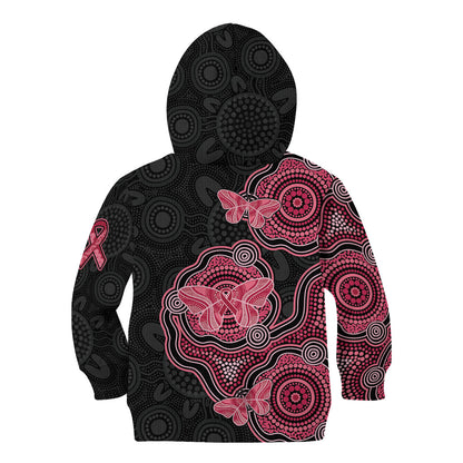 Australia Indigenous Mother's Day Kid Hoodie Aboriginal Breast Cancer Ribbon