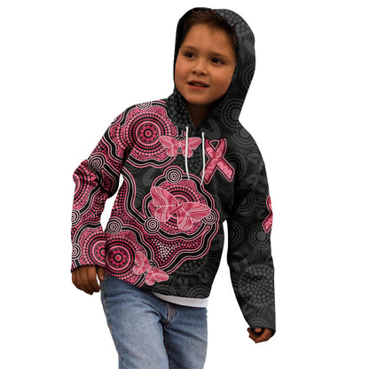 Australia Indigenous Mother's Day Kid Hoodie Aboriginal Breast Cancer Ribbon
