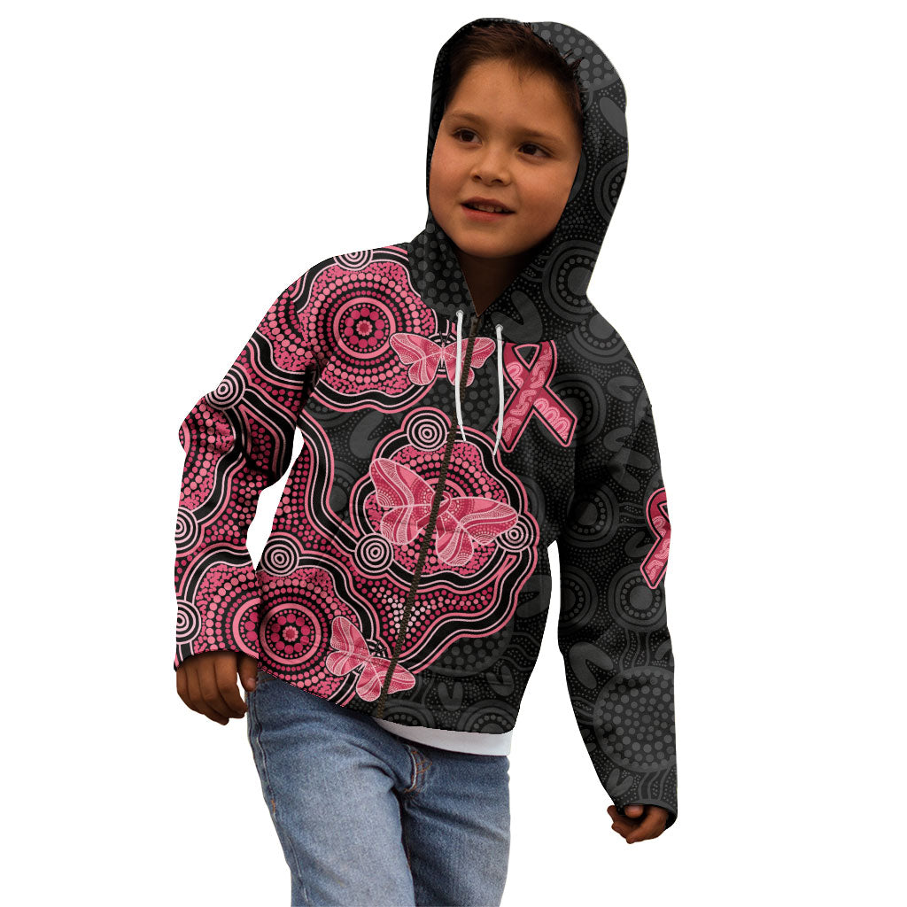 Australia Indigenous Mother's Day Kid Hoodie Aboriginal Breast Cancer Ribbon