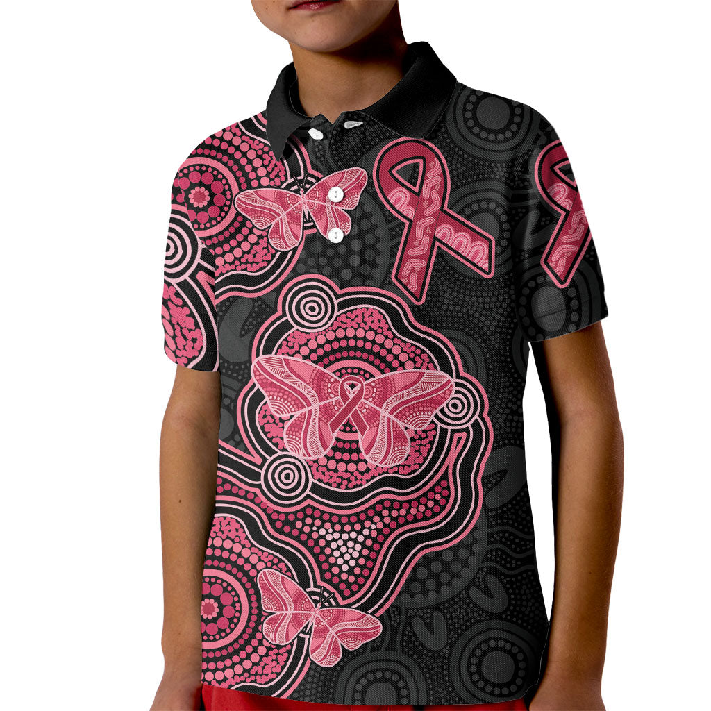 Australia Indigenous Mother's Day Kid Polo Shirt Aboriginal Breast Cancer Ribbon