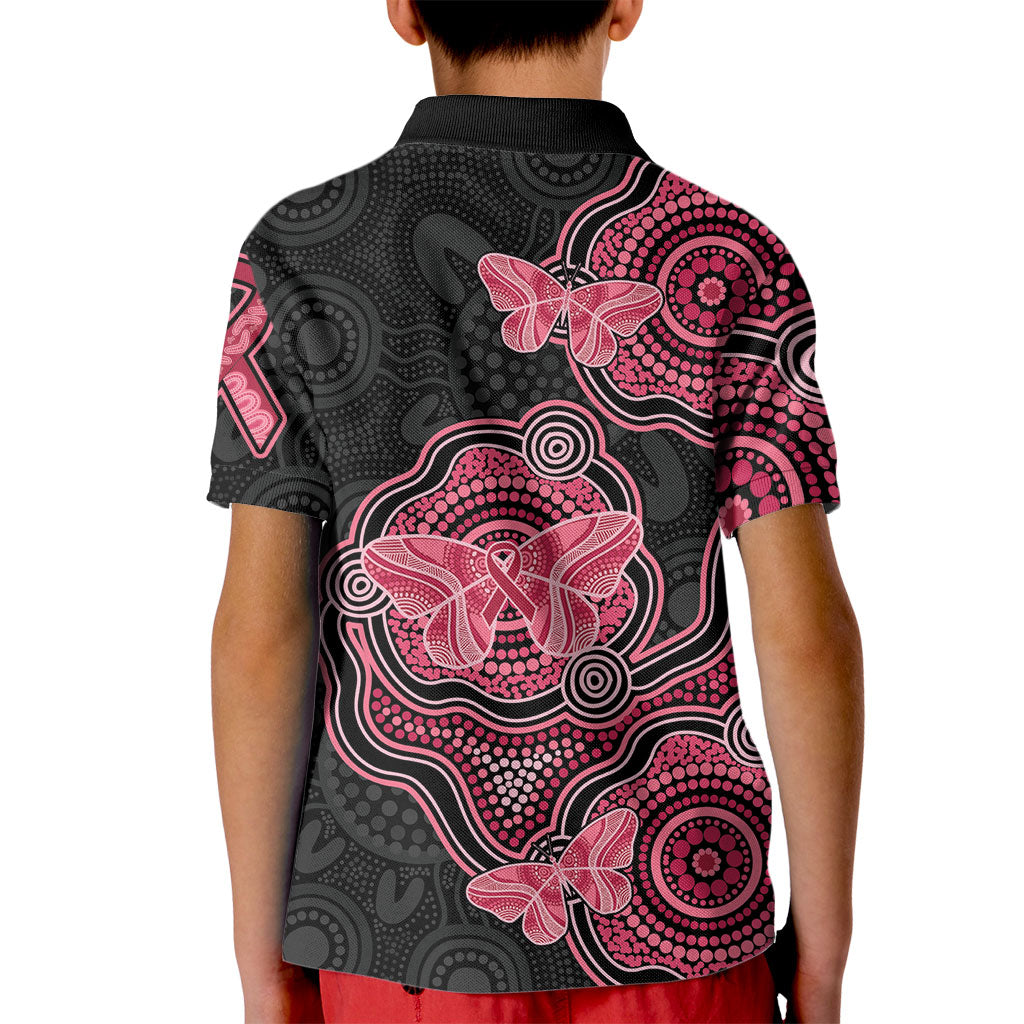 Australia Indigenous Mother's Day Kid Polo Shirt Aboriginal Breast Cancer Ribbon