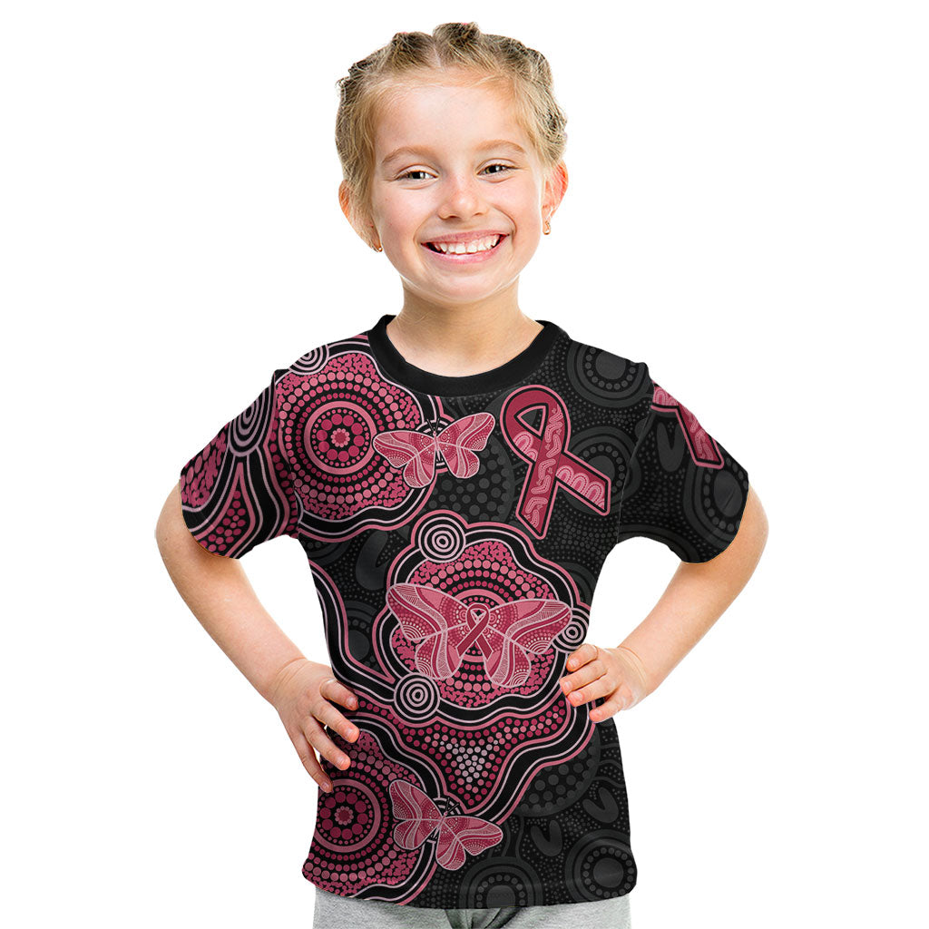 Australia Indigenous Mother's Day Kid T Shirt Aboriginal Breast Cancer Ribbon