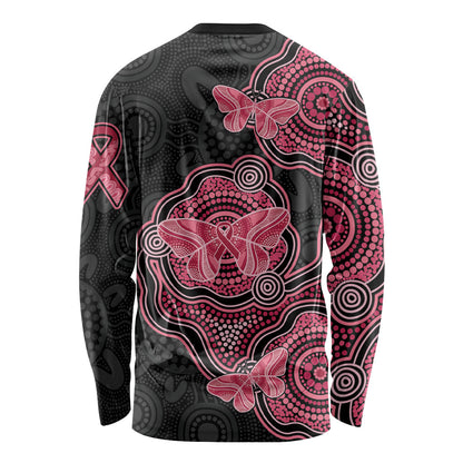 Australia Indigenous Mother's Day Long Sleeve Shirt Aboriginal Breast Cancer Ribbon