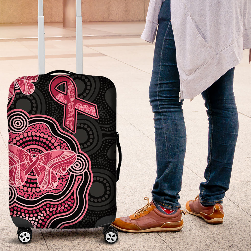 Australia Indigenous Mother's Day Luggage Cover Aboriginal Breast Cancer Ribbon