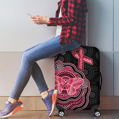 Australia Indigenous Mother's Day Luggage Cover Aboriginal Breast Cancer Ribbon