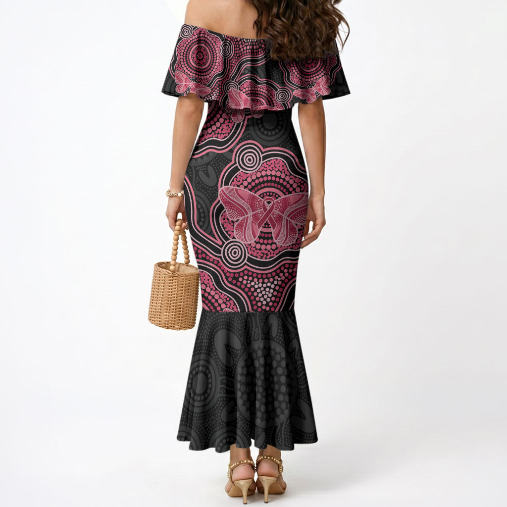 Australia Indigenous Mother's Day Mermaid Dress Aboriginal Breast Cancer Ribbon