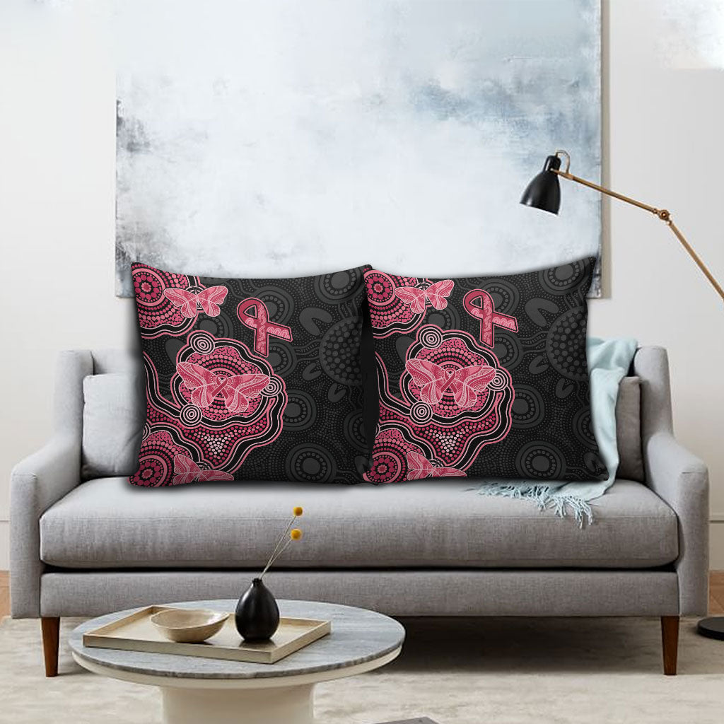 Australia Indigenous Mother's Day Pillow Cover Aboriginal Breast Cancer Ribbon