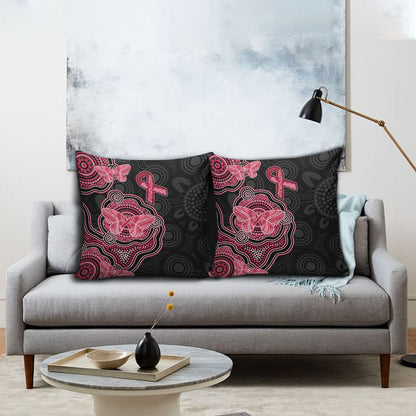 Australia Indigenous Mother's Day Pillow Cover Aboriginal Breast Cancer Ribbon