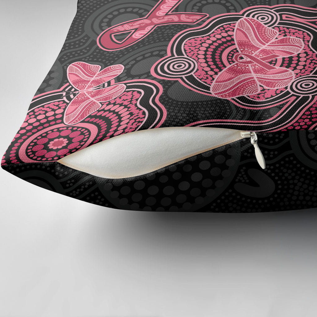 Australia Indigenous Mother's Day Pillow Cover Aboriginal Breast Cancer Ribbon