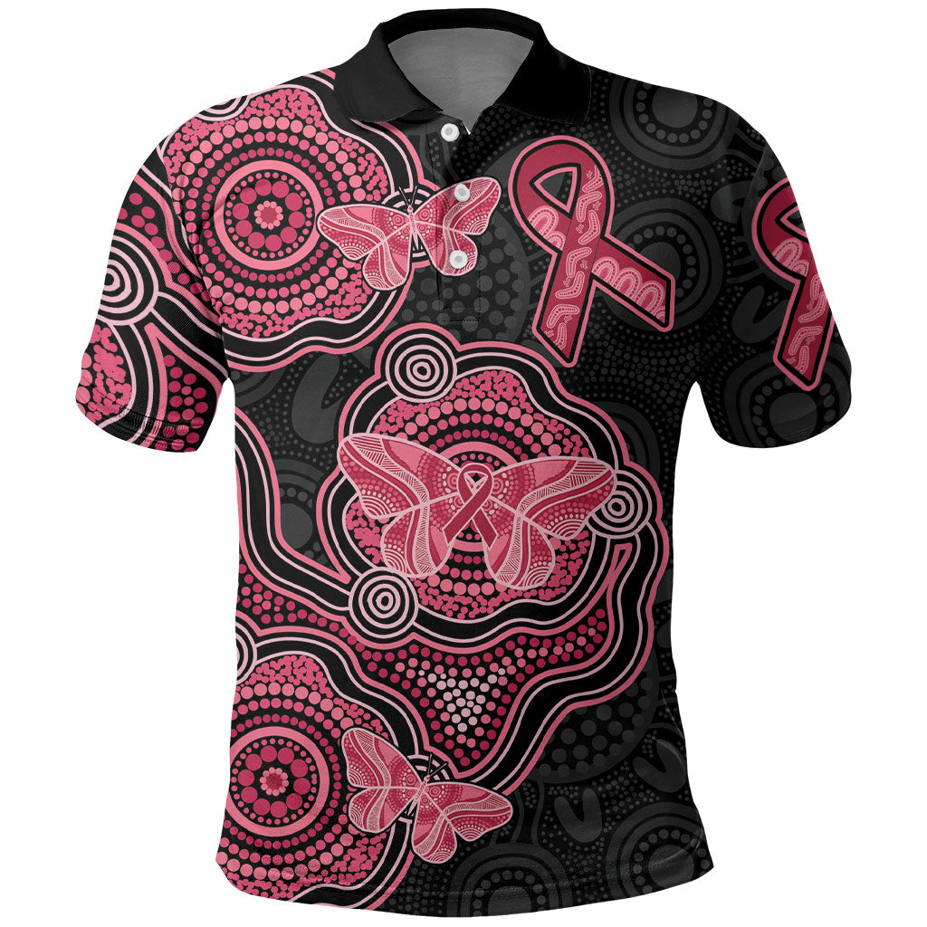 Australia Indigenous Mother's Day Polo Shirt Aboriginal Breast Cancer Ribbon