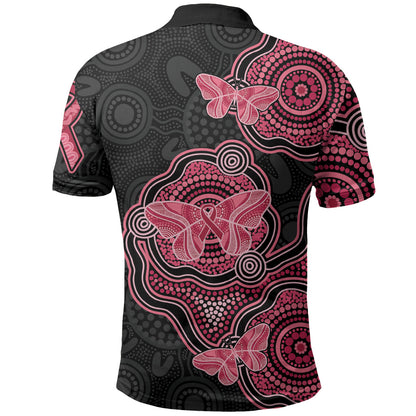 Australia Indigenous Mother's Day Polo Shirt Aboriginal Breast Cancer Ribbon