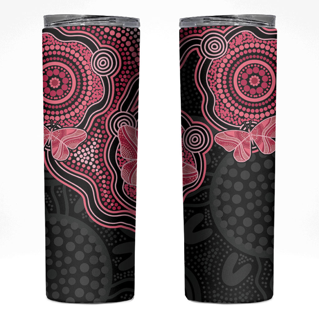 Australia Indigenous Mother's Day Skinny Tumbler Aboriginal Breast Cancer Ribbon