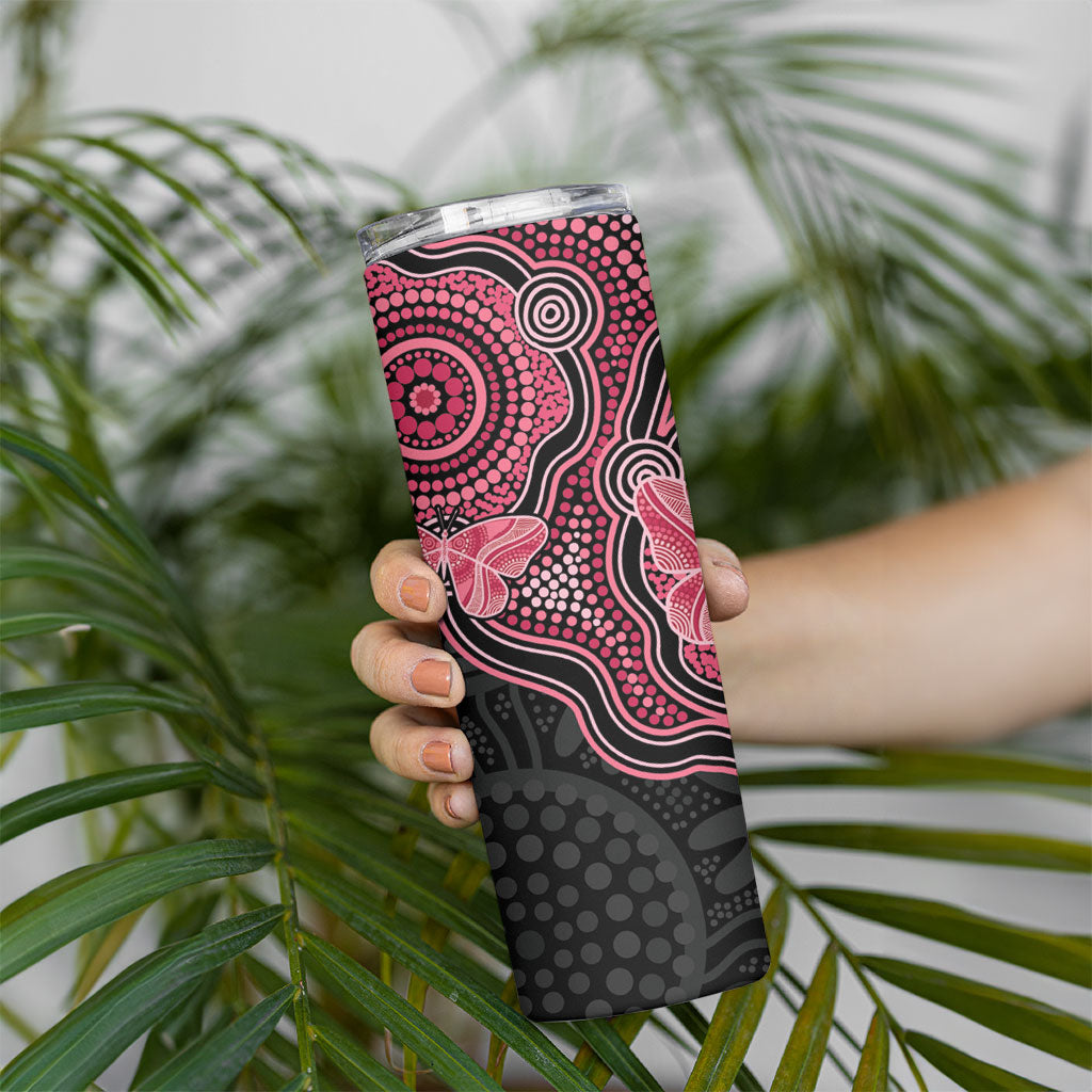 Australia Indigenous Mother's Day Skinny Tumbler Aboriginal Breast Cancer Ribbon