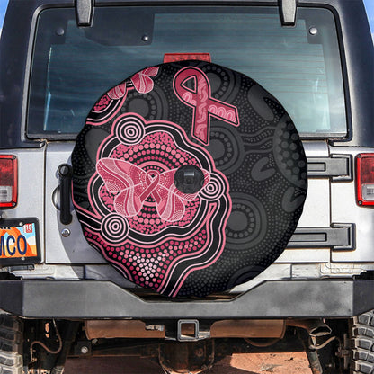 Australia Indigenous Mother's Day Spare Tire Cover Aboriginal Breast Cancer Ribbon
