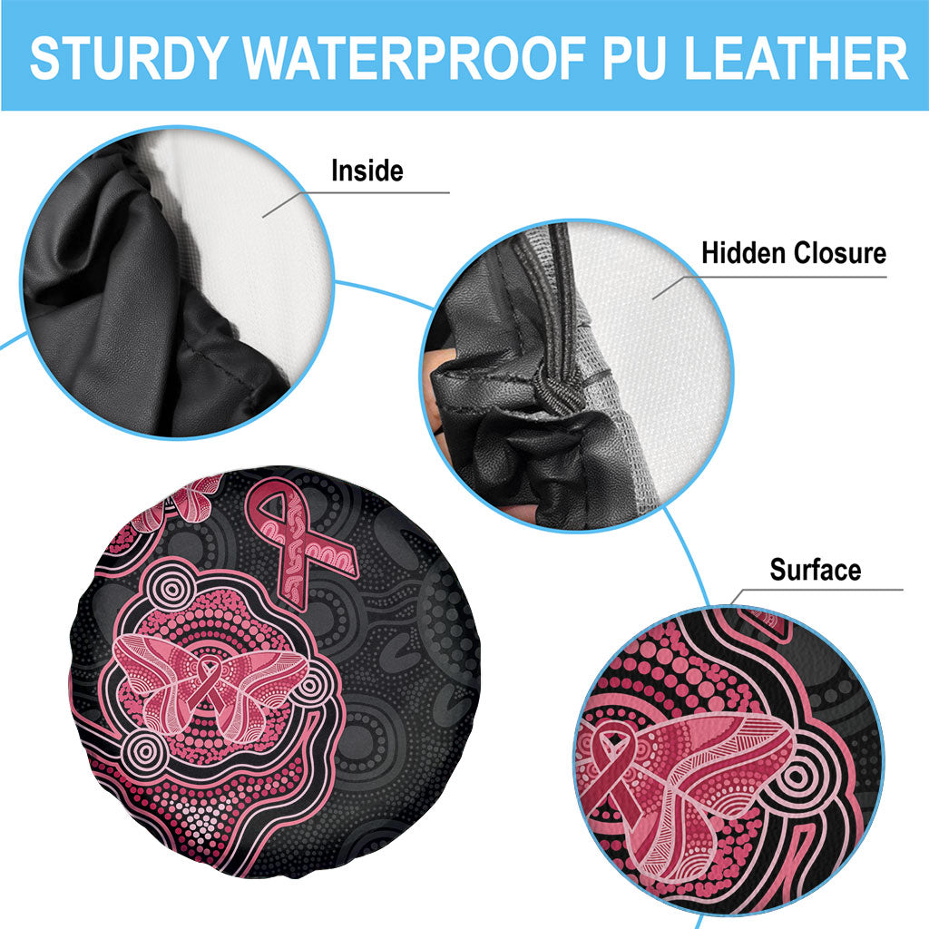 Australia Indigenous Mother's Day Spare Tire Cover Aboriginal Breast Cancer Ribbon