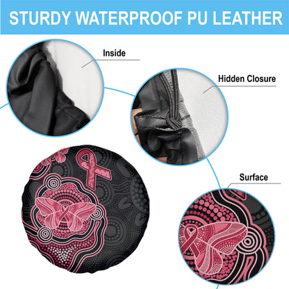 Australia Indigenous Mother's Day Spare Tire Cover Aboriginal Breast Cancer Ribbon