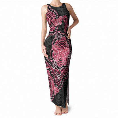 Australia Indigenous Mother's Day Tank Maxi Dress Aboriginal Breast Cancer Ribbon