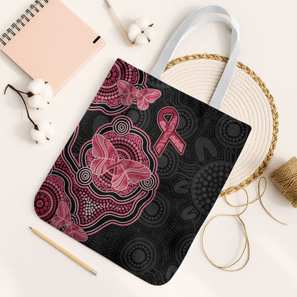 Australia Indigenous Mother's Day Tote Bag Aboriginal Breast Cancer Ribbon