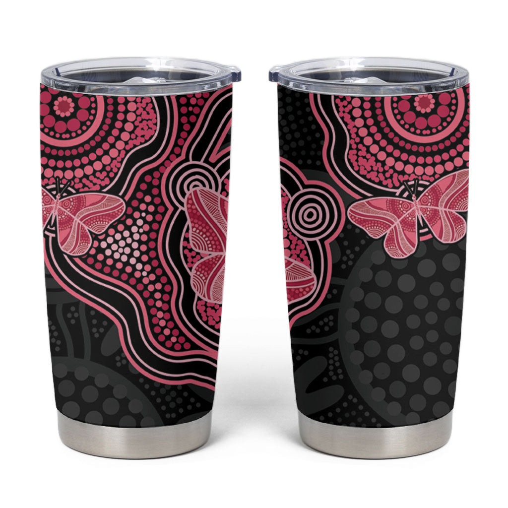 Australia Indigenous Mother's Day Tumbler Cup Aboriginal Breast Cancer Ribbon