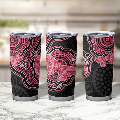 Australia Indigenous Mother's Day Tumbler Cup Aboriginal Breast Cancer Ribbon
