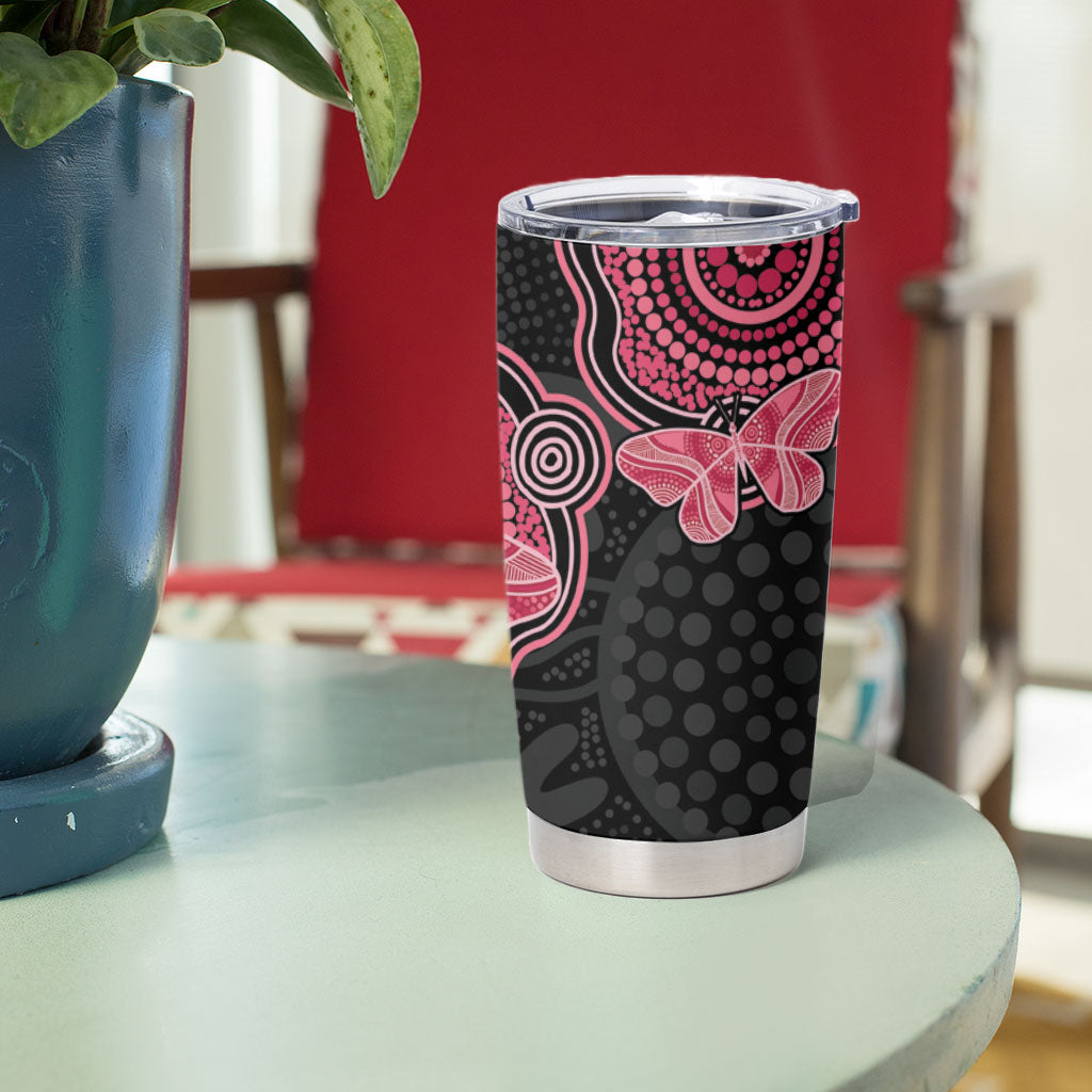 Australia Indigenous Mother's Day Tumbler Cup Aboriginal Breast Cancer Ribbon