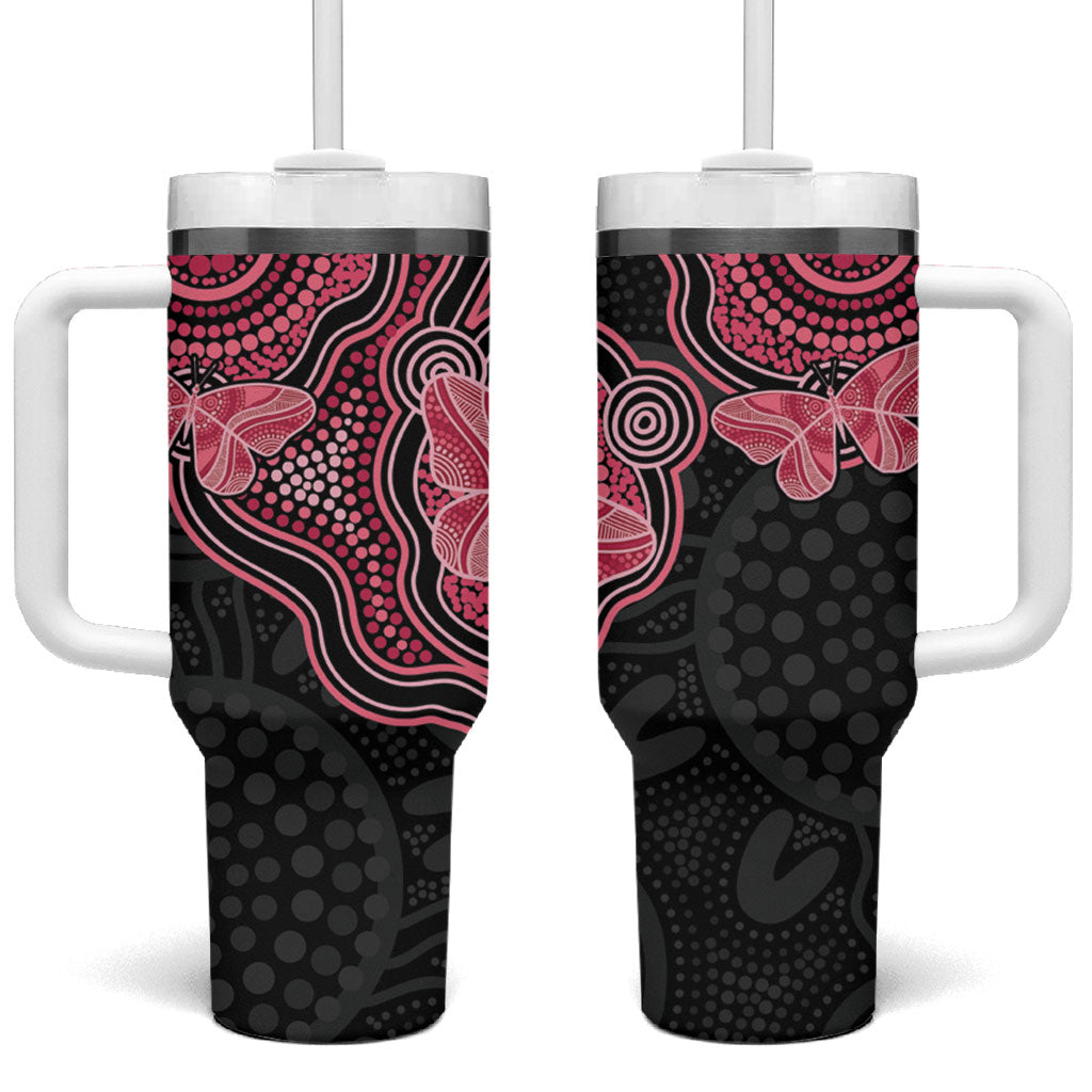 Australia Indigenous Mother's Day Tumbler With Handle Aboriginal Breast Cancer Ribbon