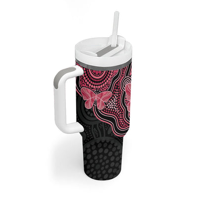 Australia Indigenous Mother's Day Tumbler With Handle Aboriginal Breast Cancer Ribbon