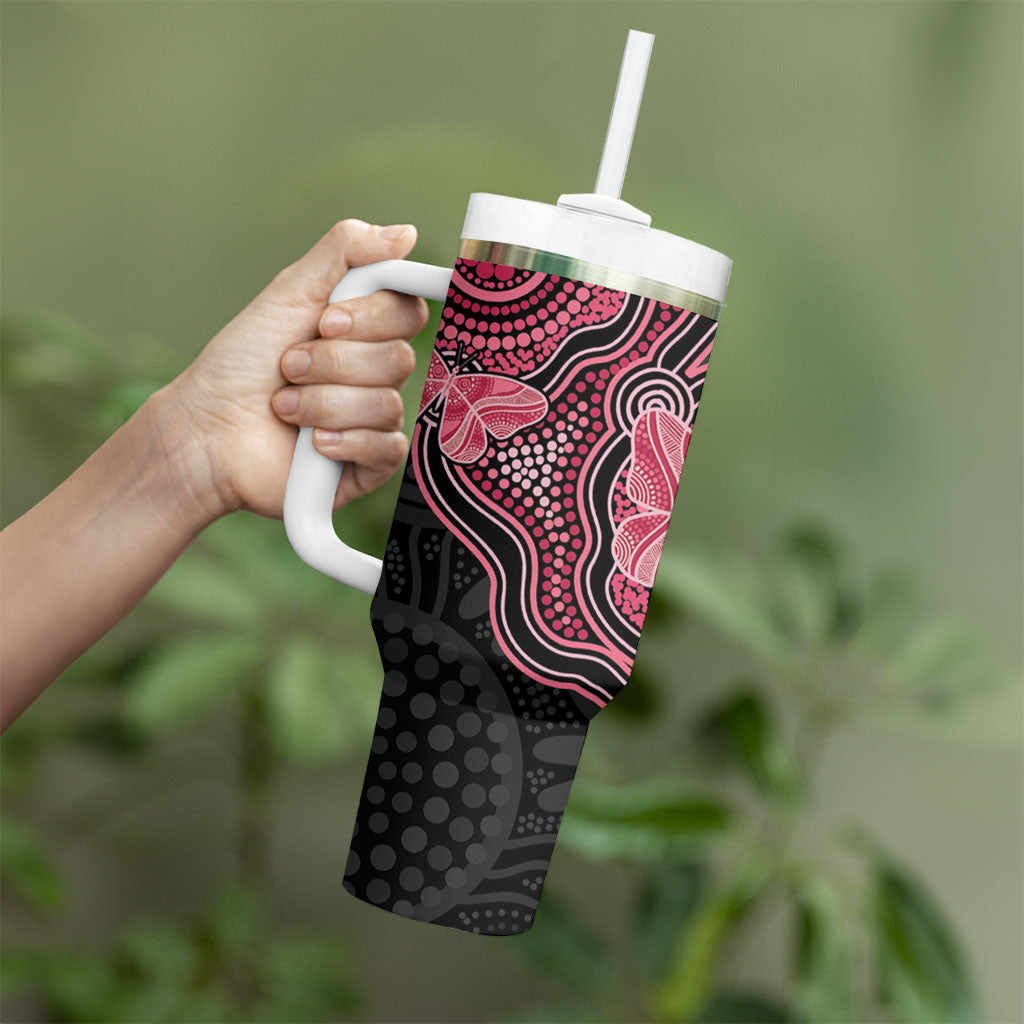 Australia Indigenous Mother's Day Tumbler With Handle Aboriginal Breast Cancer Ribbon
