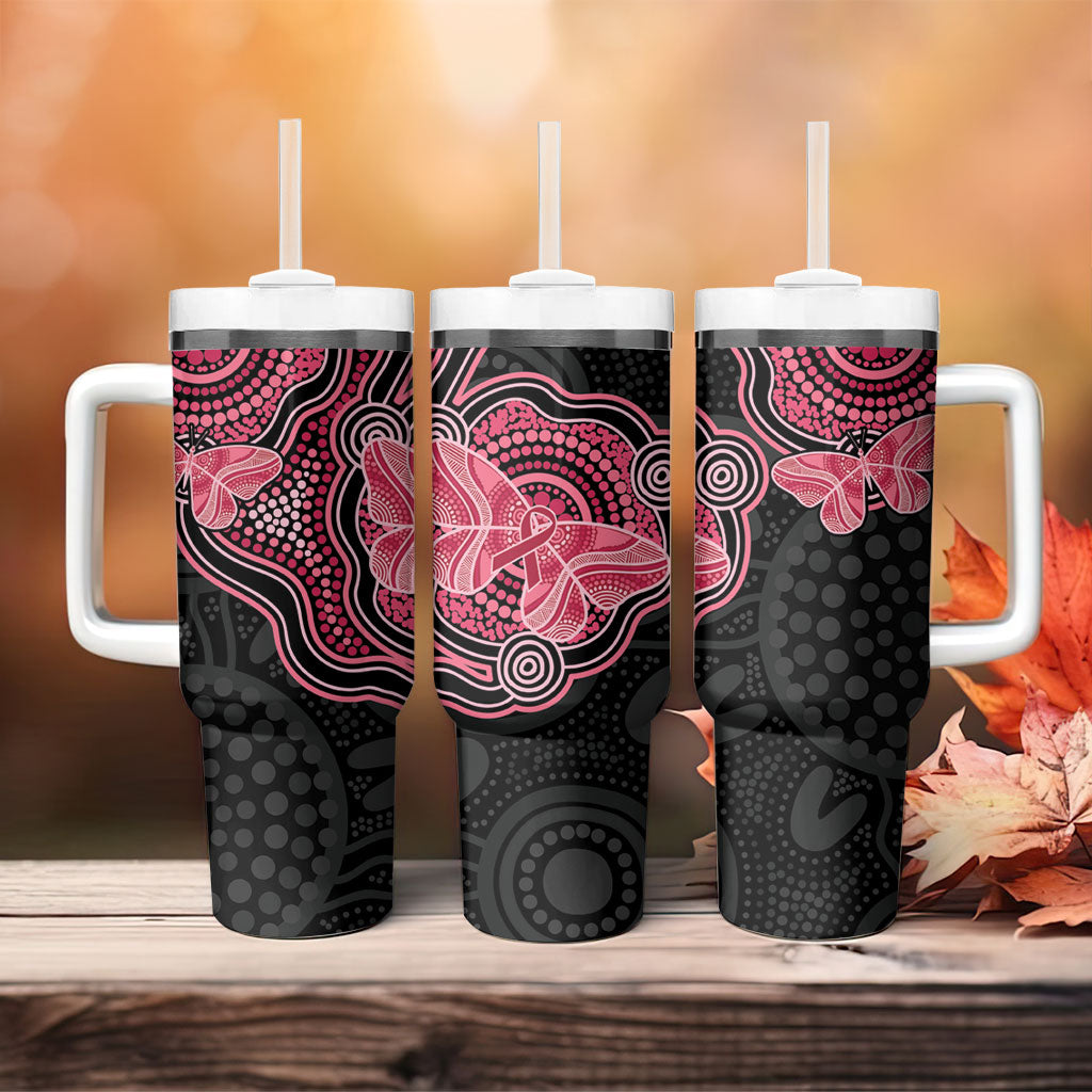 Australia Indigenous Mother's Day Tumbler With Handle Aboriginal Breast Cancer Ribbon