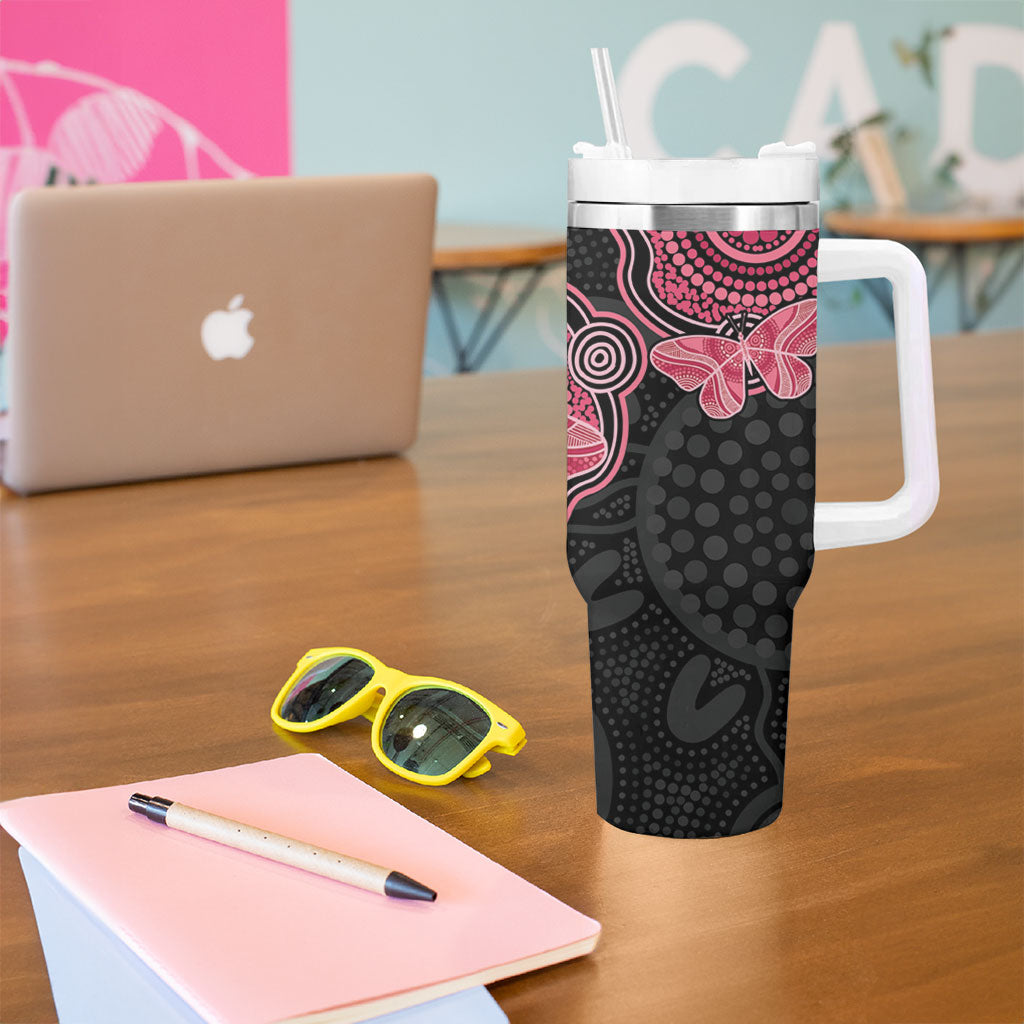 Australia Indigenous Mother's Day Tumbler With Handle Aboriginal Breast Cancer Ribbon