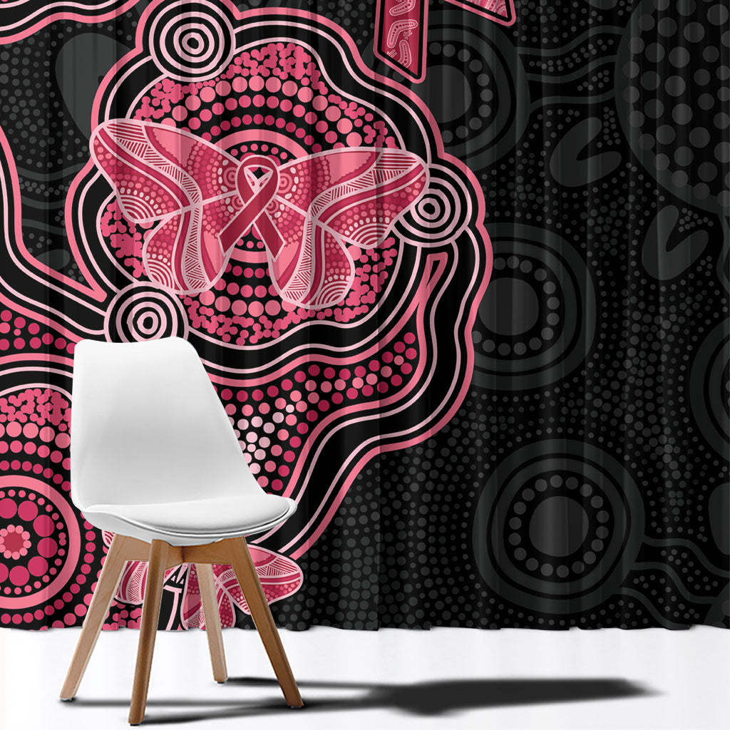 Australia Indigenous Mother's Day Window Curtain Aboriginal Breast Cancer Ribbon